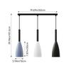 3‑Light Iron Pendant Light 7x50x100cm Modern Ceiling Hanging Lamp White Grey Black for Home Dining Room