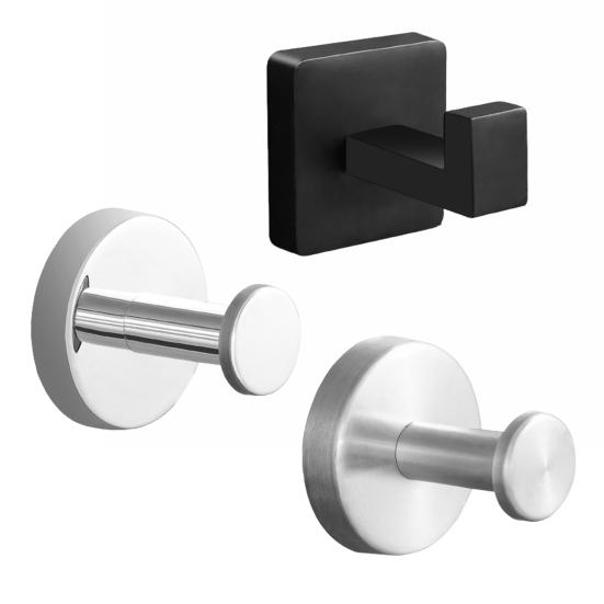 2Pcs Clothes Hooks Wall-punching Great Bearing Anti-slip Heavy Duty Rust-proof Load Home Dorm Bathroom