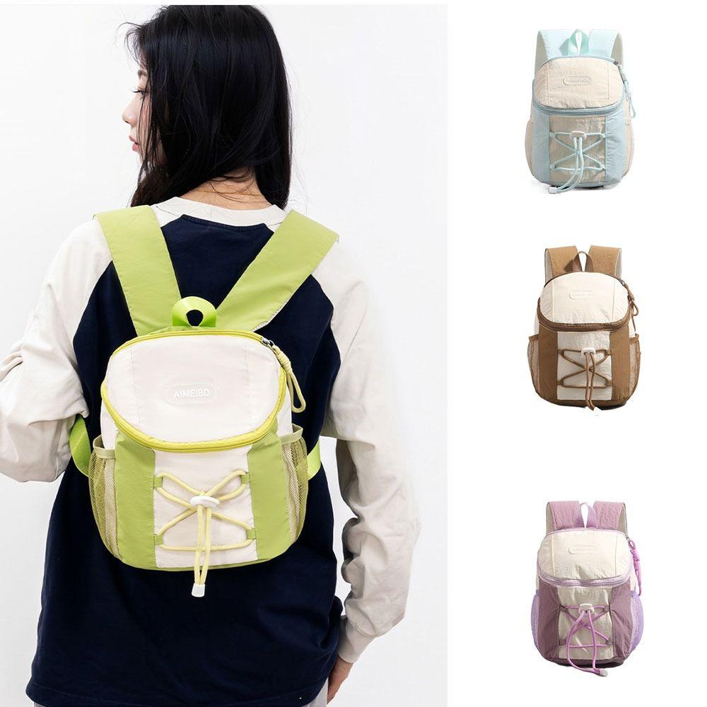 Contrast Color Drawstring Backpack Y2k Casual Travel Bag Vintage Women  Harajuku Backpack  Hiking