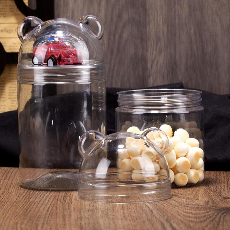 Guazi Nut Storage Box Cartoon Bear Storage Bottle Candy Food Can Snack Acrylic Can Cute Sealed Can Biscuit Can Dessert Storage