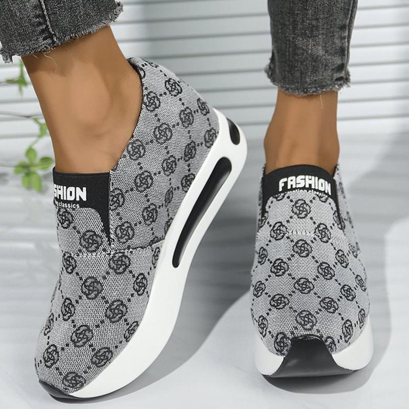 Fashion Classic Flower Embroidery Sneakers Women 2025 Non Slip Lightweight Walking Sports Shoes Woman Letter Print Platform Shoes Mujer