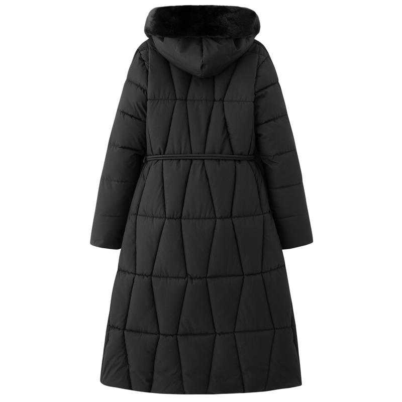 Fashion Woman Parkas Winter Long Coats Hooded Thick Warm Overcoat Women's Jackets With Belt