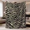 2026 Latest Flannel Blanket Black and White Zebra Print Flannel Blanket Low Allergenic Fabric, Digital Print, AllSeason, Versatile Use for Bed, Sofa, 