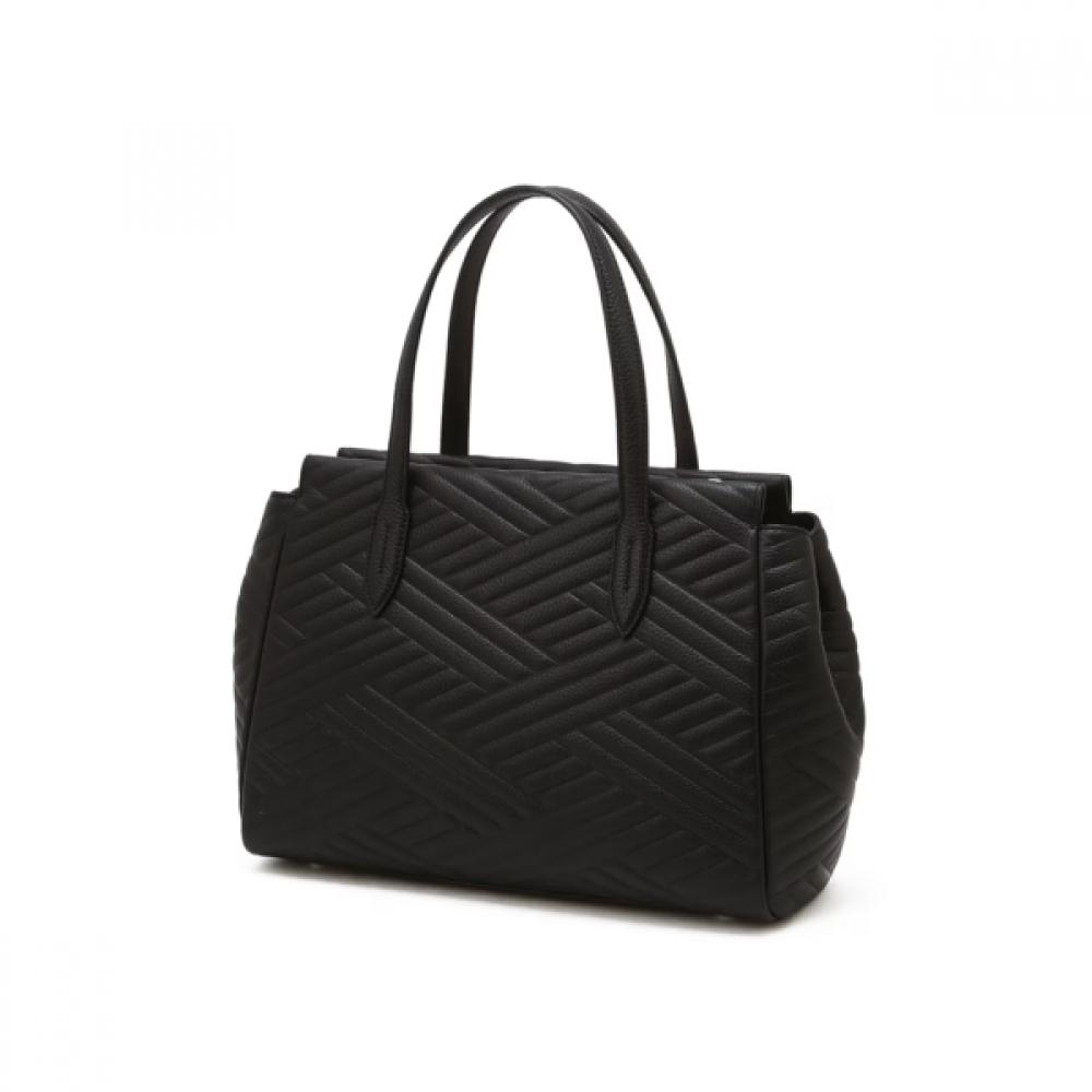 Daks Black Cowhide Tote Bag With Logo Dcba6f373bk