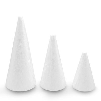MégaCréa DIY - Polystyrene Cones 7.5 To 14.5 Cm 3 Pieces