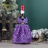 Copribottiglia di Vino di Natale Paillettes Maniche per Bottiglia di Champagne Vestito per Bottiglia di Vino per Natale Matrimoni Feste di Compleanno Forniture
