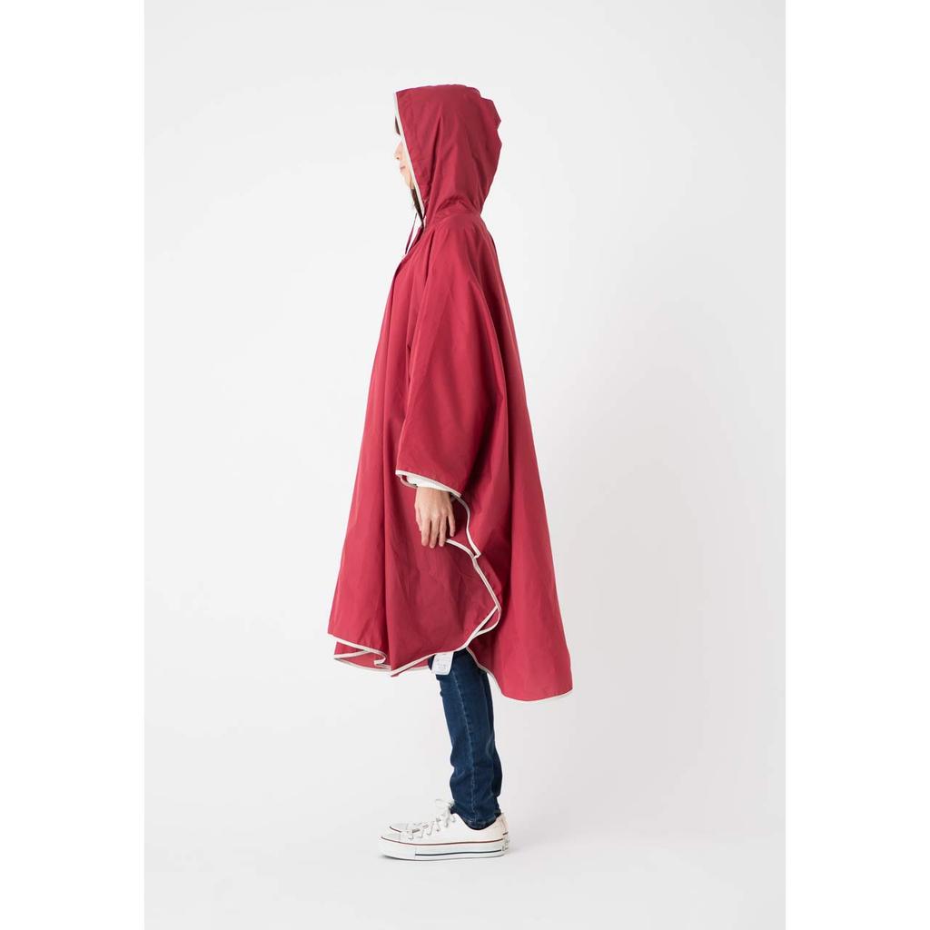 Umbrella Shop Piping Rain Poncho 1600 Teflon Coated [Leven] (Dark Red)