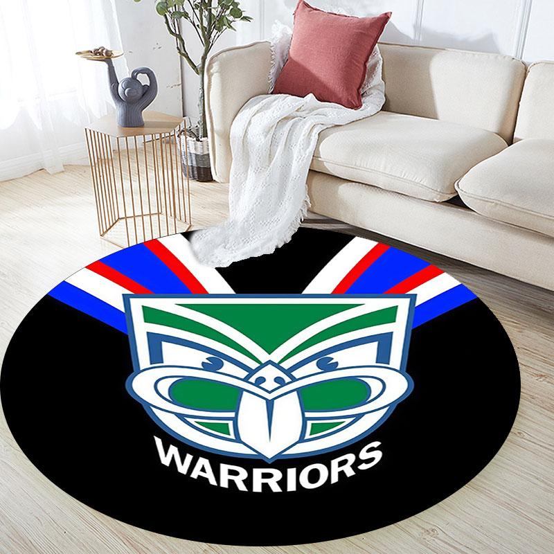 New Zealand Warriors,Round Area Rug,Carpet Rug for Living Room Bedroom Sofa Playroom Decor,Non-slip Floor Mat