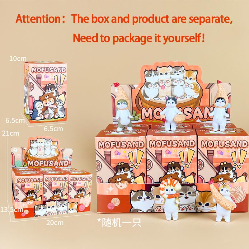 Cartoon Mofusand Series Fried Shrimp Dress Up Modeling Series Blind Box Cute Heal Cat Car Ornament Mystery Box Surprise Fun Gift