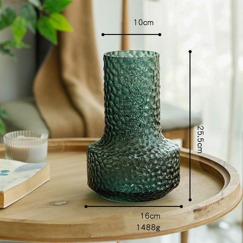 Honeycomb Big Belly Glass Vase Flower Arrangement Decoration Home Room Coffee Table Furnishing Ornament Office Study Accessories