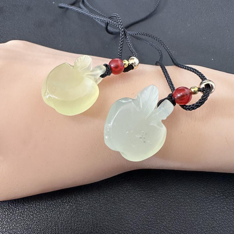 Xiuyan Jade Small Apple Pendant - High Review Rating, In Stock, Popular on Live Streams.