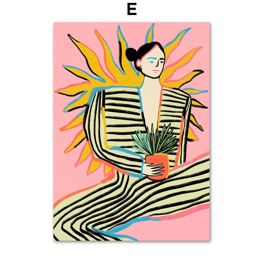 

Винтажная абстрактная линия женщина цветок современная галерея настенные художественные принты холст картины скандинавские постеры картинки для декора гостиной 40x60cm No Framed