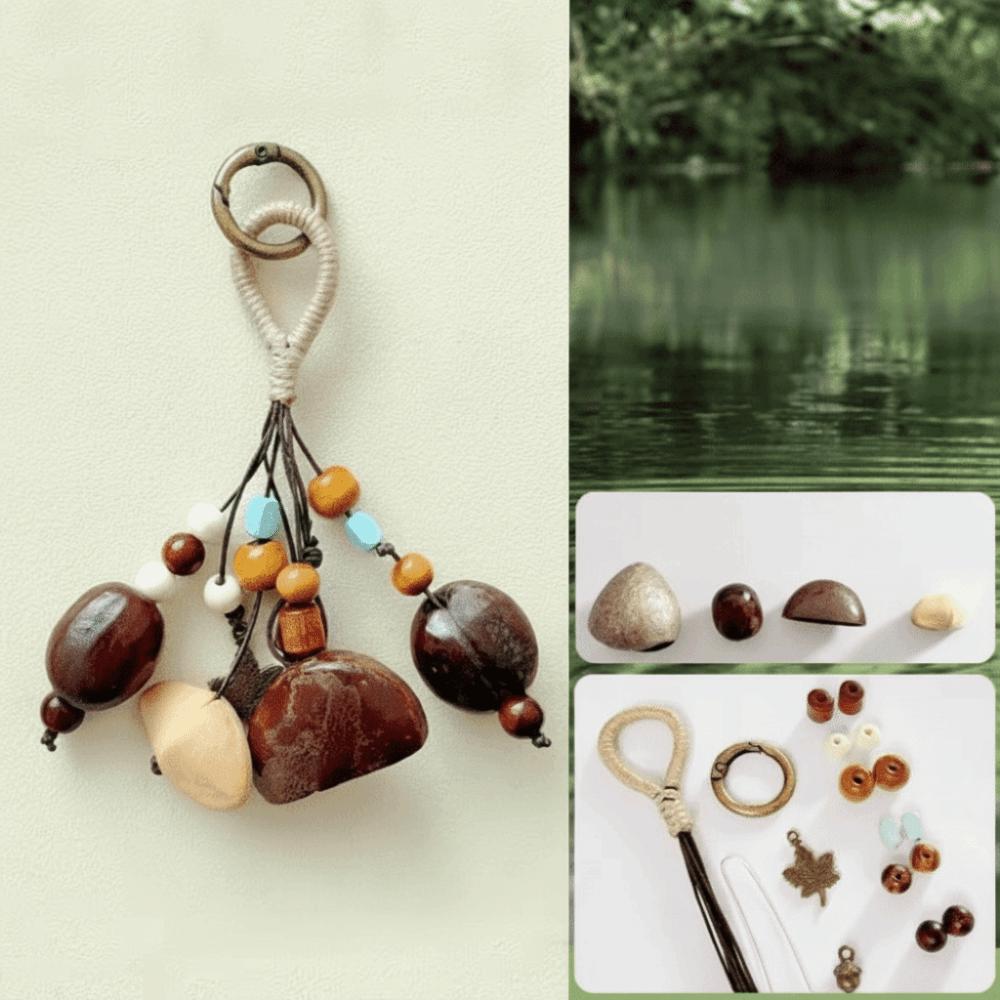 Natural Nut Shell Nut Shell Wind Chimes Hand Cranked Yoga Meditation Wind Chimes Material Kit DIY Handmade Wind Chimes