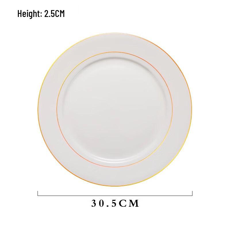 Elegant Gold-Rimmed Ceramic Dinner Plate
