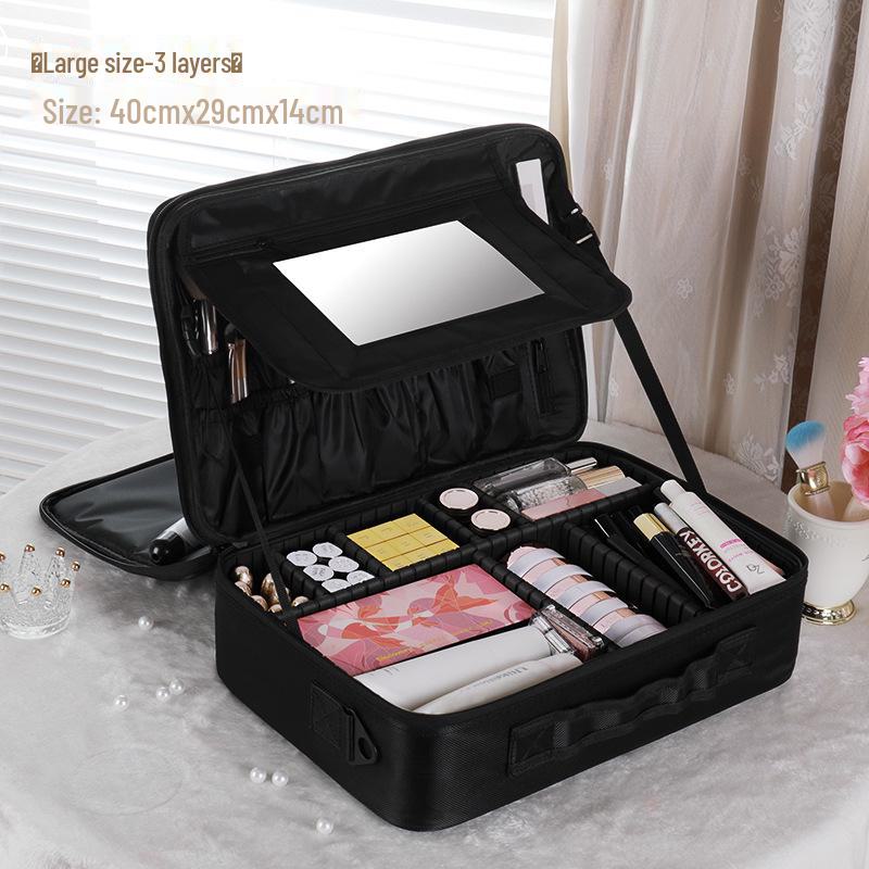 Women's Large-Capacity Portable Cosmetic Bag - Professional Makeup Artist Storage and Tattoo Tool Organizer