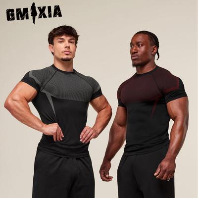 Fitness Herren Laufen Schnelltrocknend Atmungsaktiv Enganliegend Kurzarm T-Shirt Herren Muskel Hai