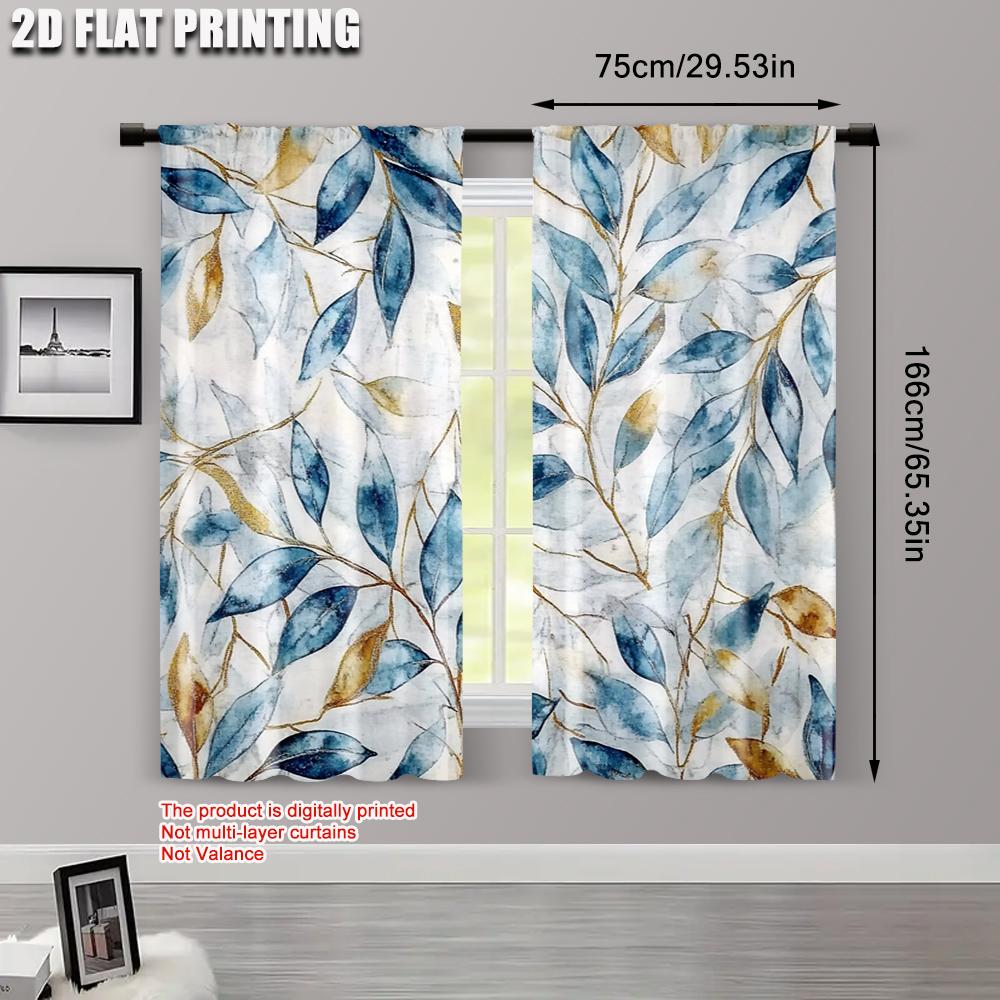 2 szt. Zasłony i Dekoracje Okienne Artystyczne Kwiatowe Wszechstronne Drukowane Płasko 2D 100% Poliester (bez pręta) Wszechstronny Wszystko Idealne dla