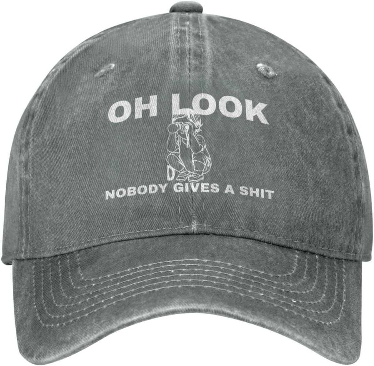 

Oh Look Nobody Gives A Shit Baseball Cap Funny Photographer Hat Adjustable Cotton Casual Headwear Can Be Adjusted сірий