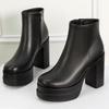Fashion 2025 New Women's Boots Sexy Ultra High Heels Woman Round Toe Boots Platform Shoes Women Shoes Ankle Boots Zipper Party Shoes