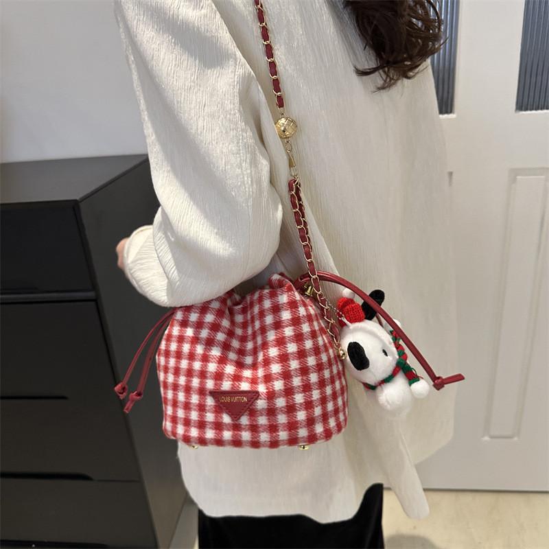 Trendy Street Style Pu Leather Bucket Bag For Women Fashionable Casual Crossbody