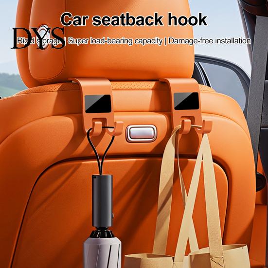 Car Seat Hook 2Pcs Headrest Heavy Duty Hooks Double Back Vehicle Storage Organizer for Fits Most Cars Bags Coats Accessory