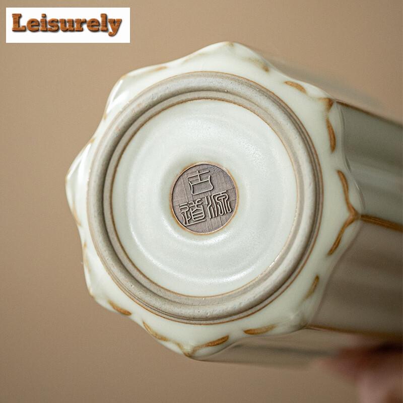 400ml Cream Ru Kiln Cute Cat Tea Box Organizer Moisture-proof Luxury Storage Tank Containers Tea Caddy Chinese Tea Set Ornaments