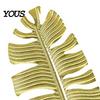 Desktop Leaf Decoration Gold Leaf/Feather Ornaments with Weighted Round Base, Metal 3D Log Base Decor for Home Office Gift And Display Accents Elegant