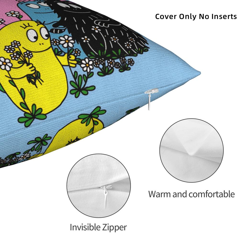 Pillow Case Cartoon Barbapapa Soft Pillow Cover For Living Room Bed Chair Cute Funny Pillowcases