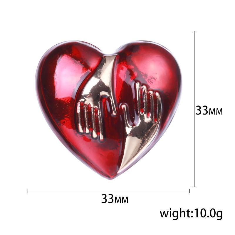 Valentine's Day Romantic Rhinestone Heart Brooches for Women Pearl Love Pins Banquet Party Backpack Gifts Jewelry Accessories