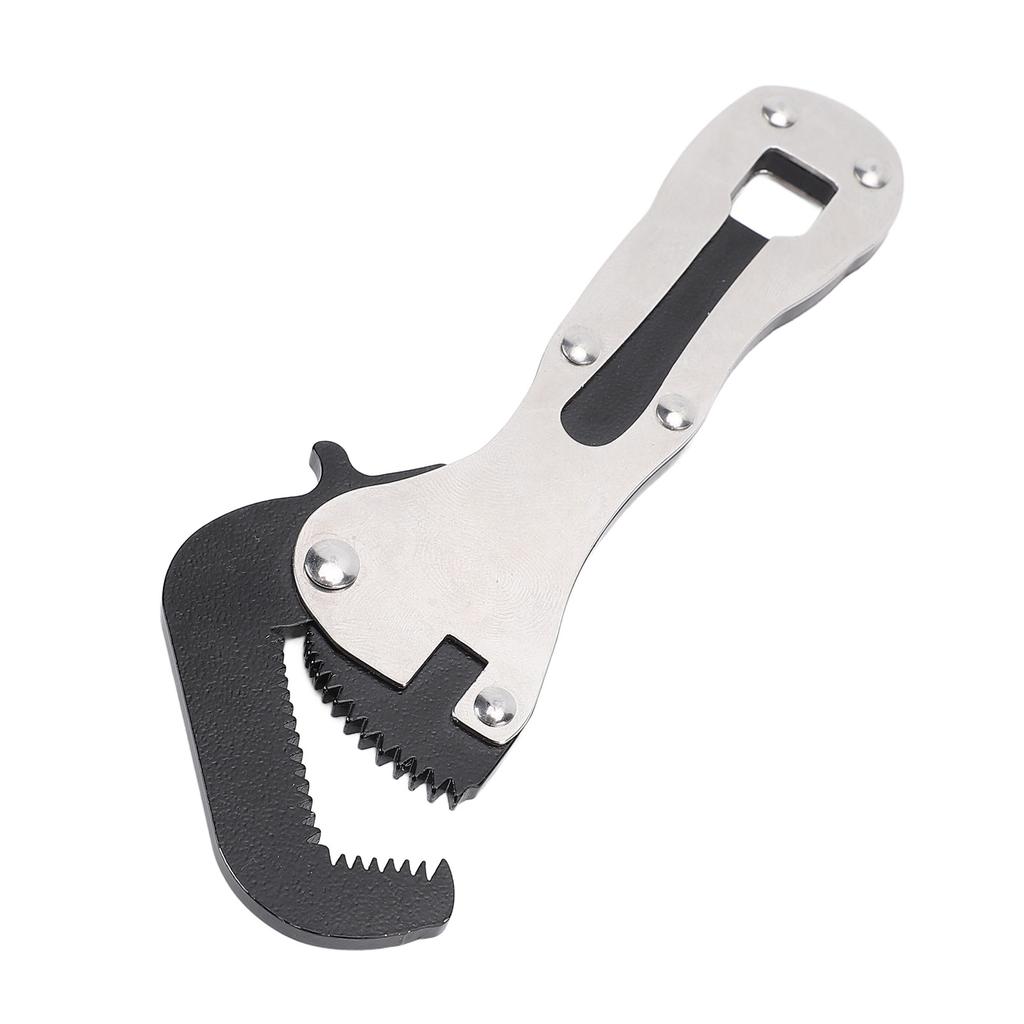Auto Adjusting Pipe Wrench Steel Compact Ergonomic Handle Multifunctional for Auto Repair Home Maintenance