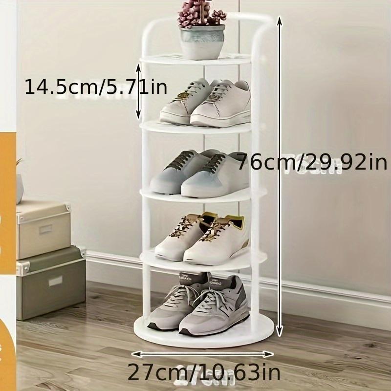 5-ярусная металлическая полка для обуви с золотой рамой | Компактное хранение для туфель, кроссовок и лоферов - Идеально для дома, общежития или прихожей белый