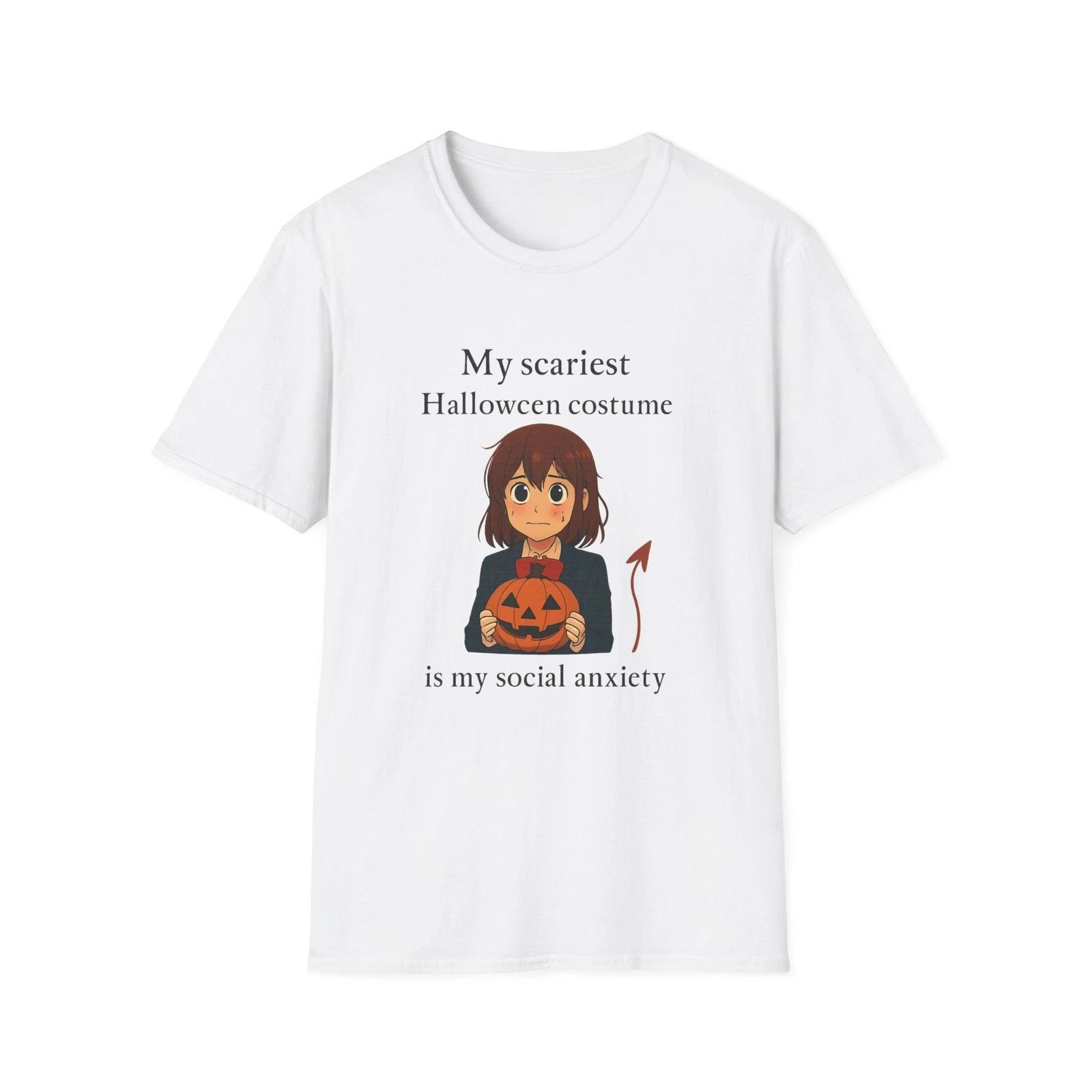 Halloween Social Anxiety T-Shirt, Funny Shirt, Unisex Tee, Scary Costume [...] M
