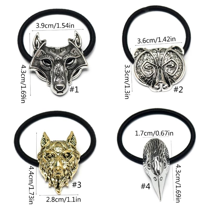 Vintage Elastic Hair Bands Metal Animal Charm Elastic Hair Bands Elegant Ponytail Holders Hair Adornment