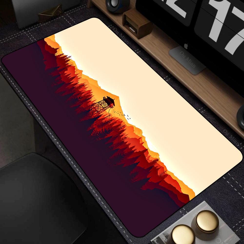 XXL Gummi Tiefwald Großes Mauspade Firewatch Mauspade Gamer Rutschfeste Kunst Schreibtischmatte Computer Laptop Pads 90x40cm Tastaturmatten