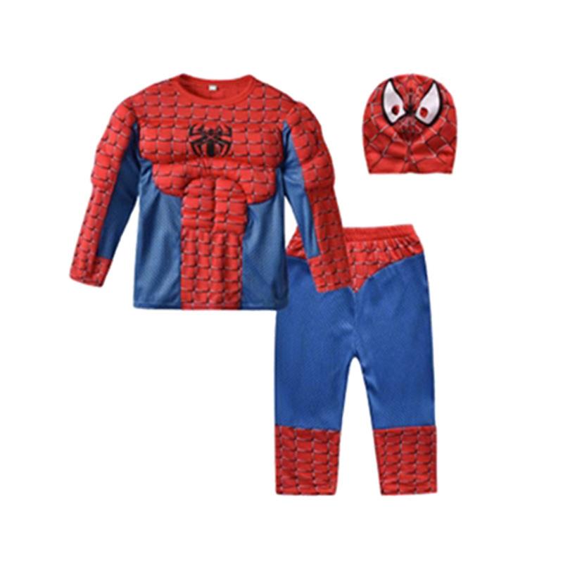 Kinder Spiderman Kostüm Jungen Muskel Cosplay Anzug Halloween Superhelden Outfits