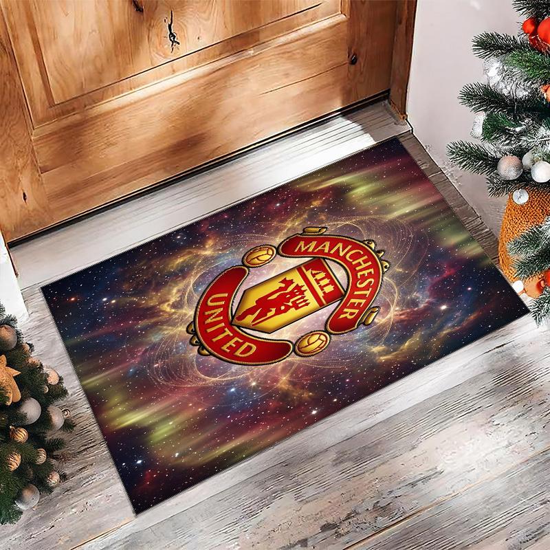 Tappeto in Flanella Stampato Manchester United Antiscivolo Morbido Poliestere Tappeto per Pavimento Tappetino Decorativo per Interni per Camera da Letto Soggiorno Divano