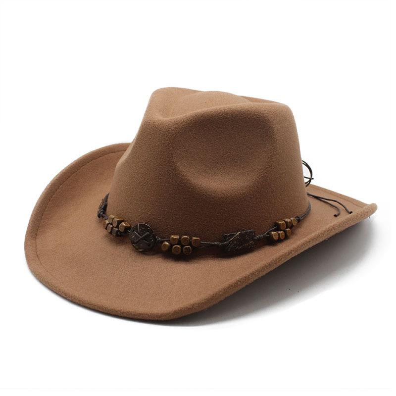 JYL TS DIY Tibetan Cowboy Hat Unisex Ethnic Curved Brim Riding  Felt Hat