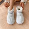 Women's winter down fabric thickened wool mouth warm anti-cold hiking cushion hiking waterproof non-slip sports snow boots cotton shoes