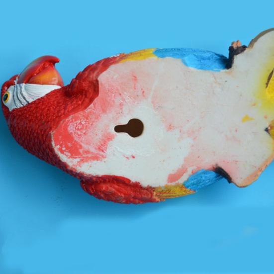 Simulation Parrot Bird Sculpture?Resin Craft Wall Hanging Garden Decoration