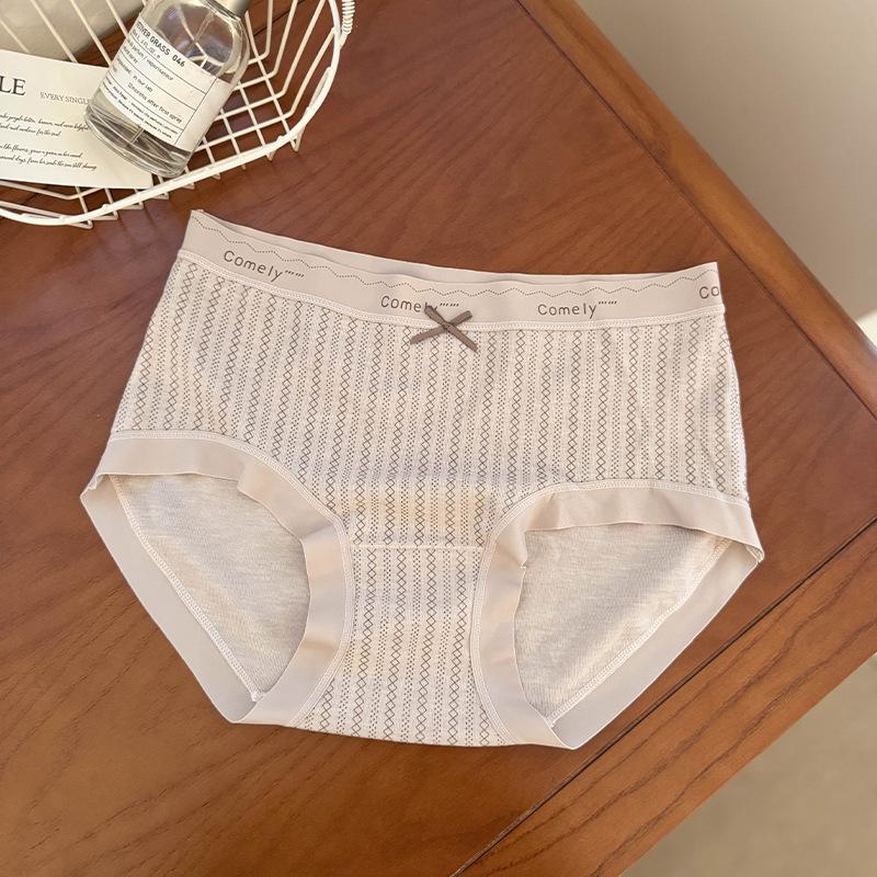 Ladies Summer Pure To Pure Cotton 7A Antibacterial Extension Crotch No Scar Middle Waist Triangle Briefs