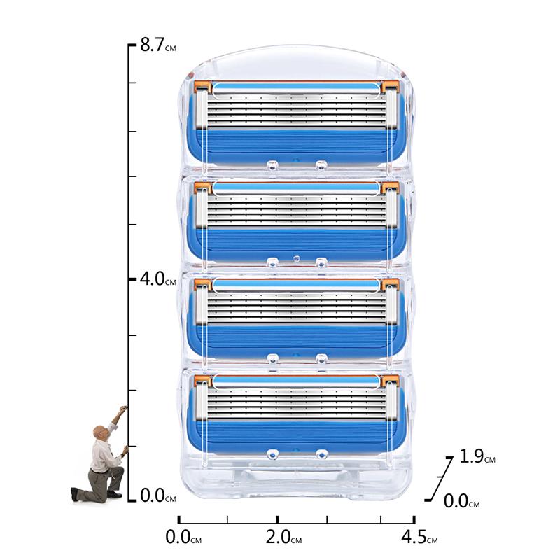 

4 шт. Мужские бритвенные лезвия, высококачественные кассеты для бритья, совместимые с лезвиями для ухода за лицом для мужчин синий