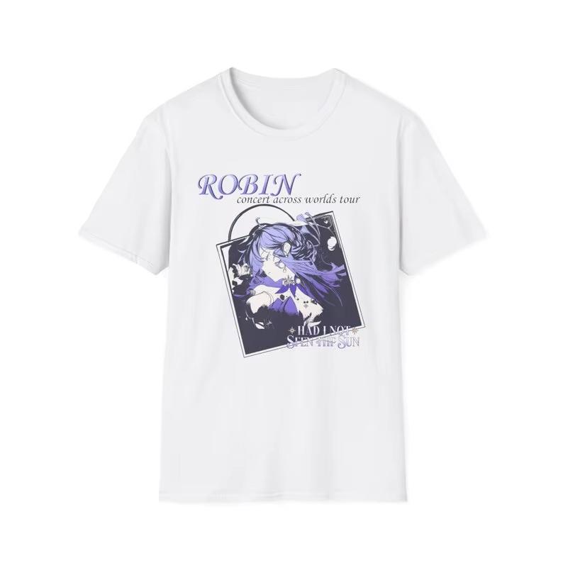 

Anime Robin Vintage Concert Tour Retro Soft Style T-Shirt Penacony Honkai Star Rail Subtle Manga Graphic Shirt Aesthetic Unisex S