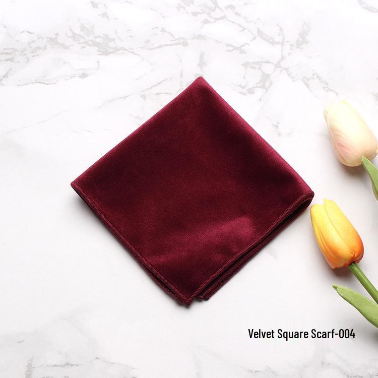 Velvet Pocket Square Scarf - Fashionable Men's Dress Accessory for Weddings and Parties