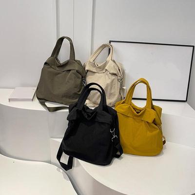 Dámska nylonová taška cez rameno Veľkokapacitná jednoduchá tote kabelka Jednofarebná ležérna taška cez rameno Dámska fitness taška MIT