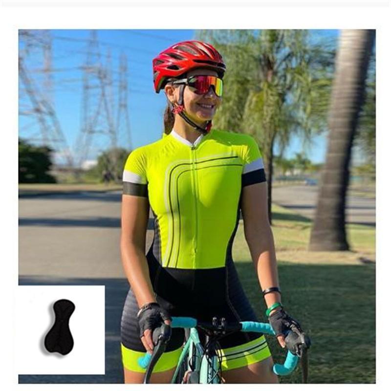 Combinaison de Cyclisme pour Femme Manches Courtes Une Pièce Triathlon VTT