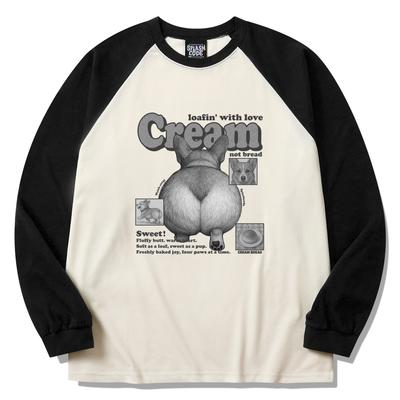 Seupeullaesikodeu Raglan Long Sleeve Cream - Cream Bread