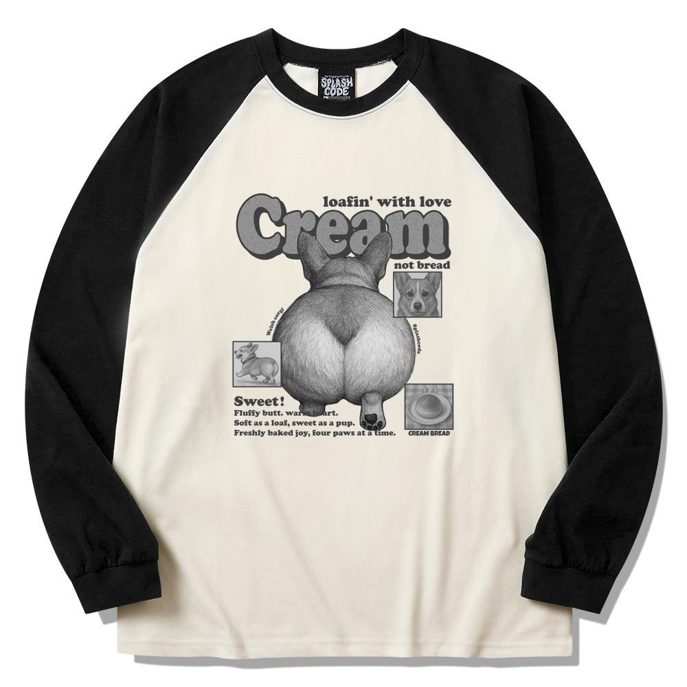 Seupeullaesikodeu Raglan Long Sleeve Cream - Cream Bread
