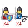 MOC Medieval Military Figures Building Blocks Castle Militia Soldier Dragon Gothic Knight Helmets Swords Shield Bricks Toys N06