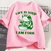 Summer men's Life Is Soup I Am Fork English printed T-shirt. Fun frog Summer short-sleeved camiseta hombre9