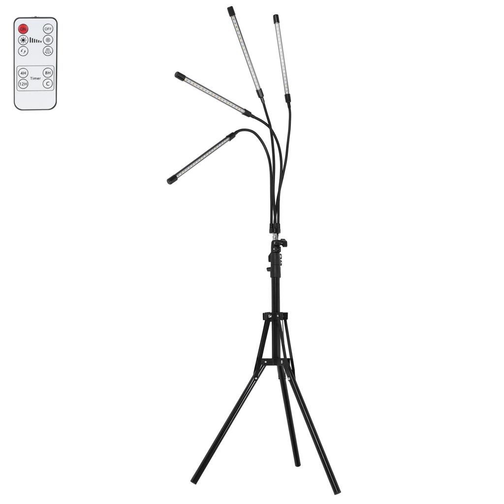 4?Head Grow Light Tripod Stand LED Plant Growth Light with Remote Timing DimmingEU Plug 100?240V